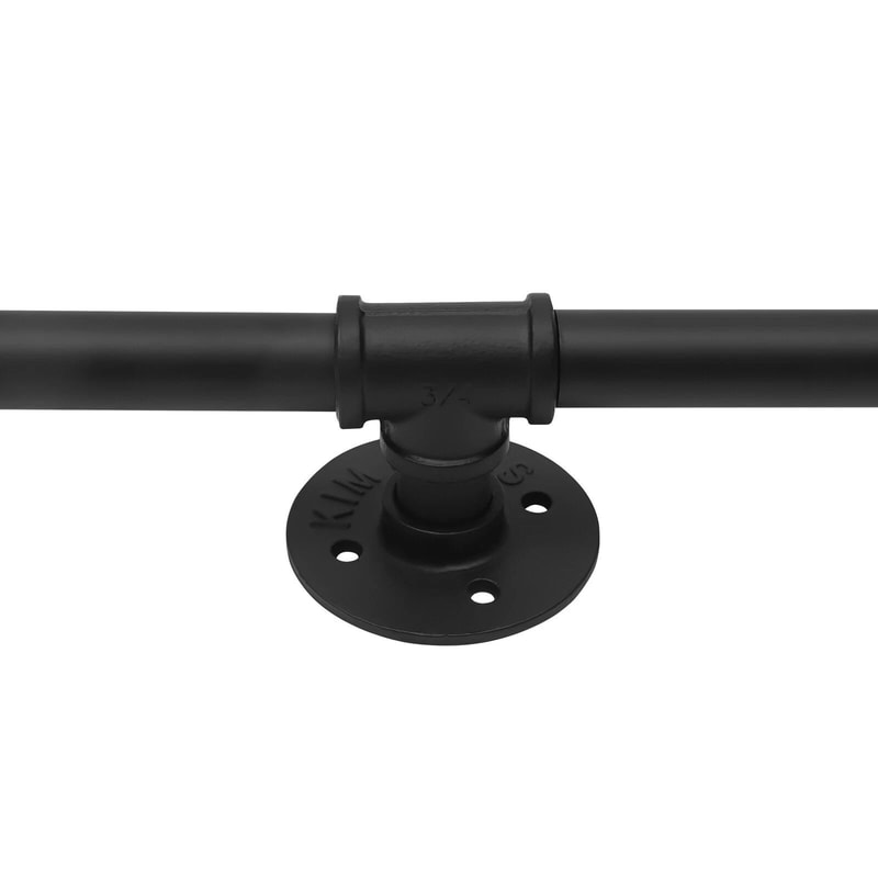Premium Wall Mounted Handrail Industrial Pipe Handrail In Black Cast Iron 8