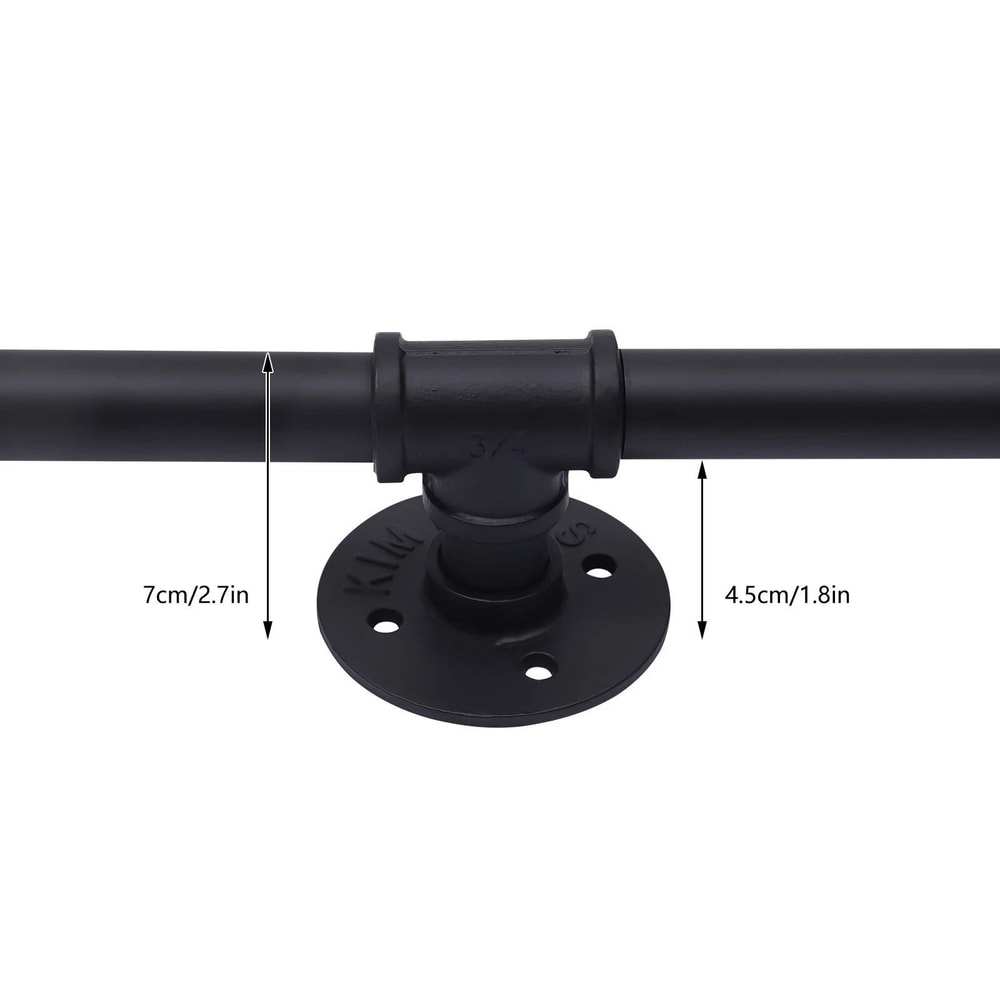 Premium Wall Mounted Handrail Industrial Pipe Handrail In Black Cast Iron 13