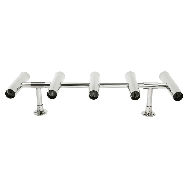 Tube Stainless Steel Marine Boat Fishing Rod Holder Adjustable Silver Multi Rod Rocket Launcher 11