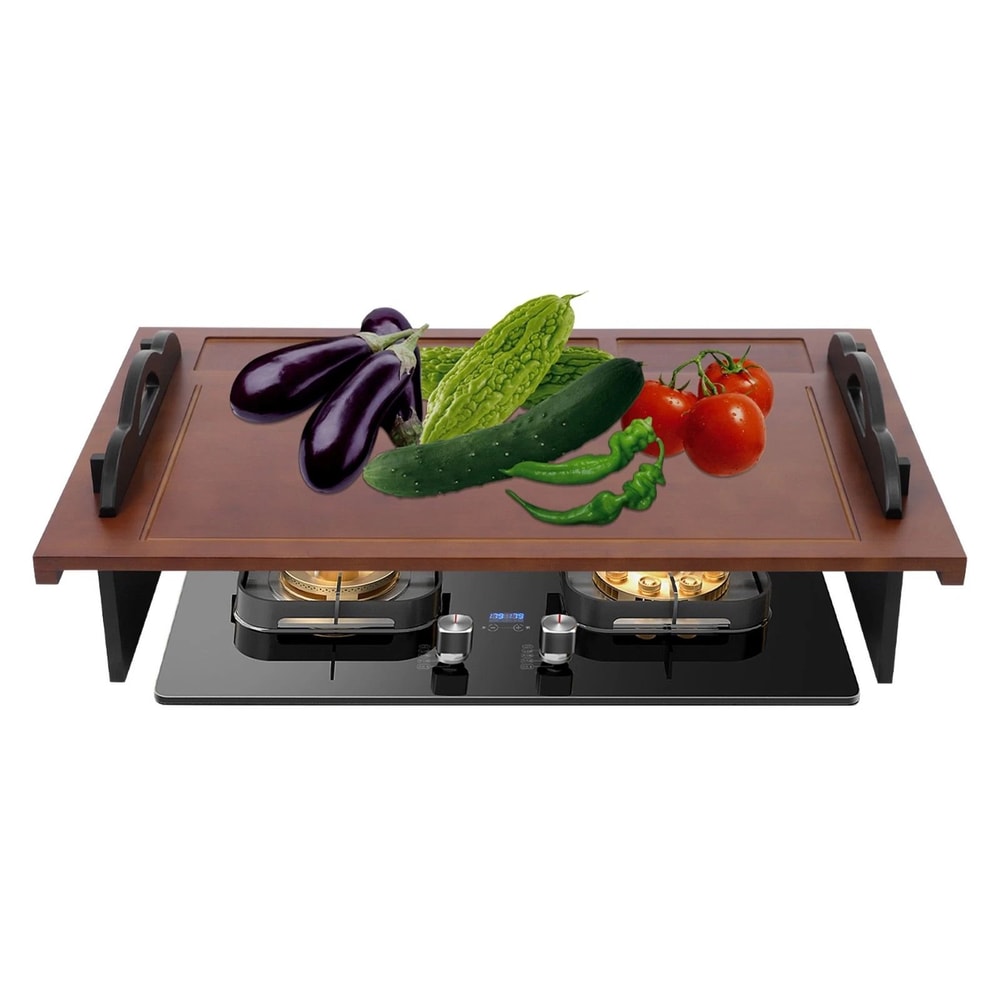Stove Top Cover For Gas Electric Stoves Stove Cover Board With Handles Bamboo 7