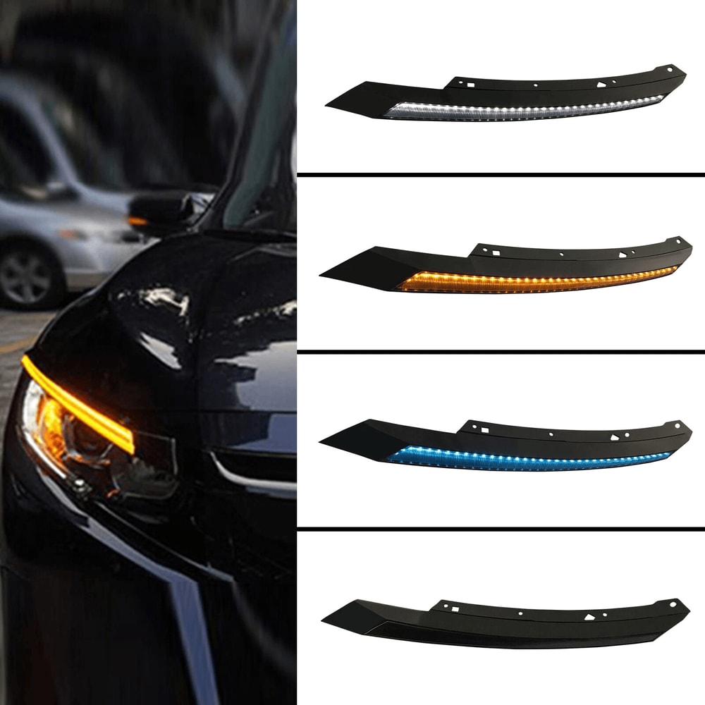 Honda Civic Headlight Eyelids Matte Black Eyebrow Trim Cover For Sedan Hatchback 1
