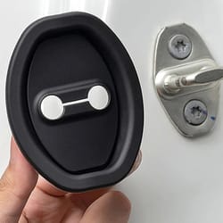 premium carbon fiber style car door lock covers sleek protection trim