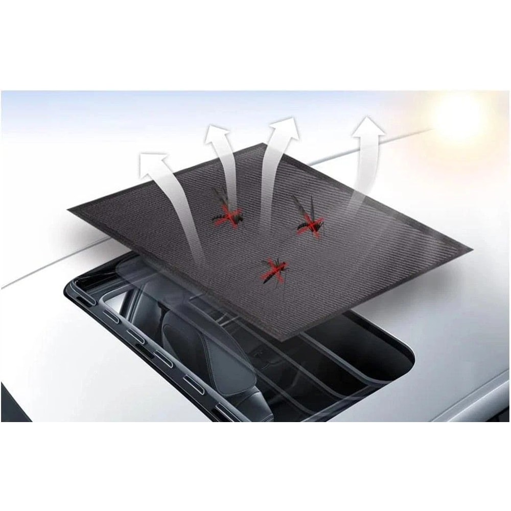Magnetic Sunroof Mesh Shade Screen Easy Install Breathable Car Roof Bug UV Protection 1