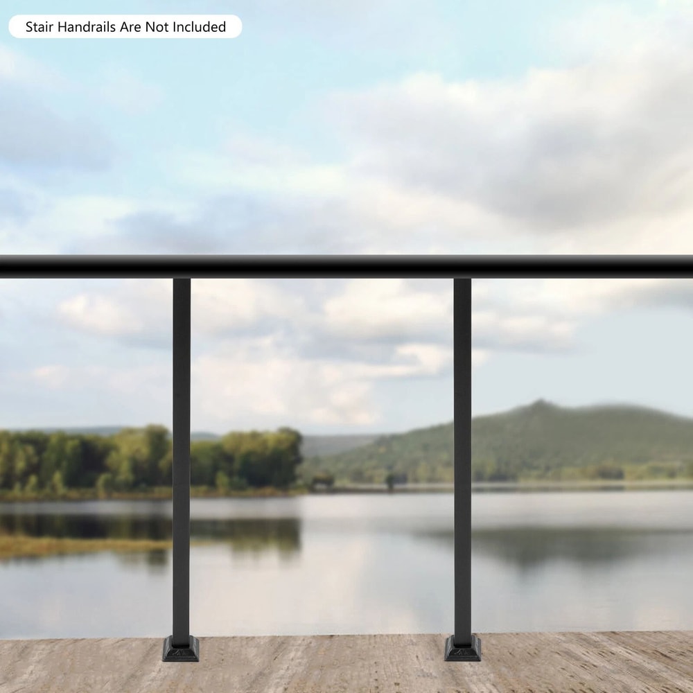 Black Wrought Iron Metal Railing Fence Post 3
