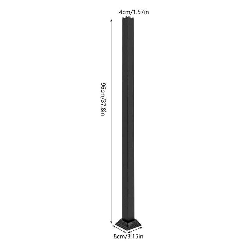 Black Wrought Iron Metal Railing Fence Post 15