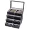 Premium Slot PU Leather Sunglasses Display Case With Lockable Eyewear Organizer 3
