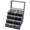Premium Slot PU Leather Sunglasses Display Case With Lockable Eyewear Organizer 3