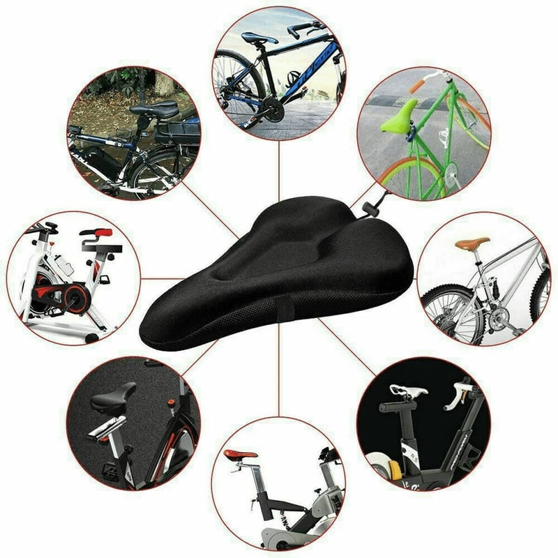 Premium Wide Gel Bike Seat Cover With Memory Foam Ultra Comfort Saddle Cushion 1