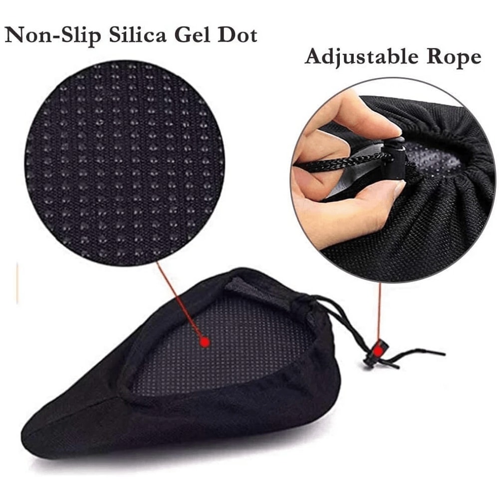 Premium Wide Gel Bike Seat Cover With Memory Foam Ultra Comfort Saddle Cushion 3