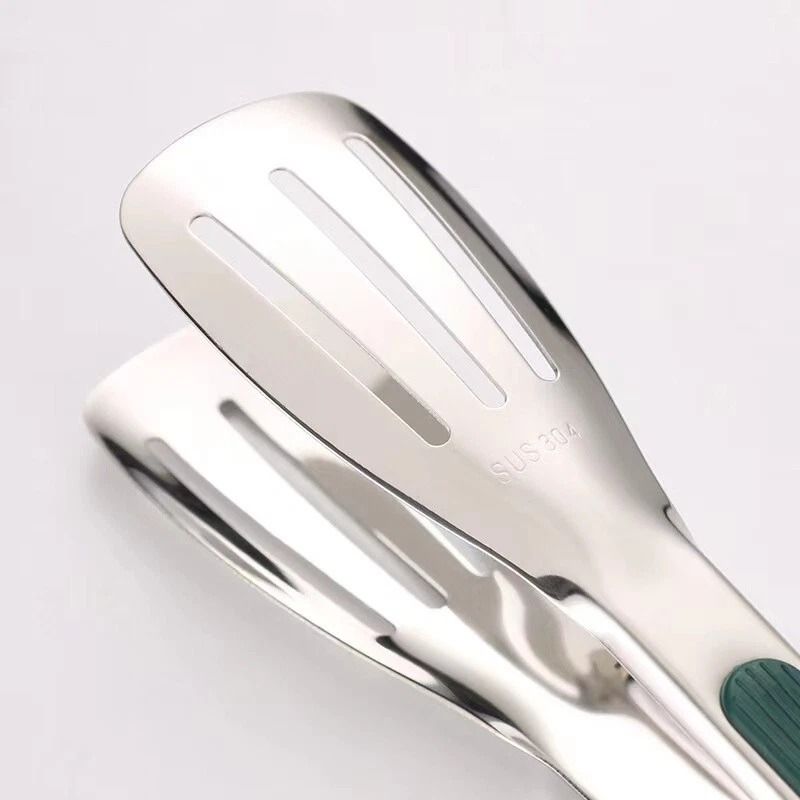 Premium Stainless Steel BBQ Kitchen Steak Clamp Tongs Heavy Duty Meat Bread Food Grip 6