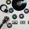 Premium Vinyl Record Coasters Set With Holder Retro Drink Coasters For Table Decor 2