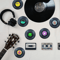 Premium Vinyl Record Coasters Set With Holder Retro Drink Coasters For Table Decor 2