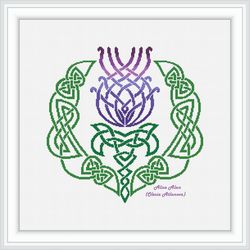 cross stitch pattern thistle celtic knot ornament silhouette flower viking scotland scandinavia counted patterns pdf