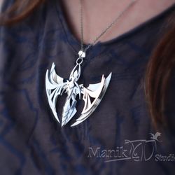 Dragon Butterfly Pendant | Jewelry necklace | Sterling Silver Dragon