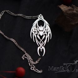 Dragon pendant | Dragon Necklace | Suspension Dragon Jewelry | gothic jewelry art | Handmade jewelry