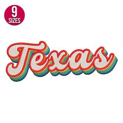 Texas retro embroidery design, Machine embroidery pattern, Instant Download