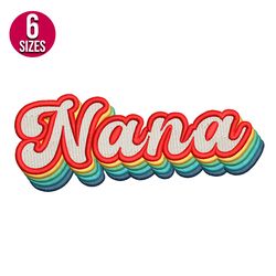Nana retro embroidery design, Machine embroidery pattern, Instant Download