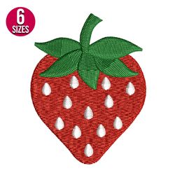 Strawberry embroidery design, Machine embroidery pattern, Instant Download