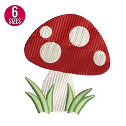 Mushroom embroidery design, Machine embroidery pattern, Instant Download
