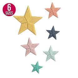 Stars embroidery design, Machine embroidery pattern, Instant Download