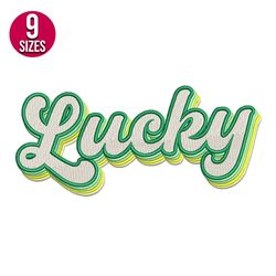 Lucky embroidery design, Machine embroidery pattern, Instant Download