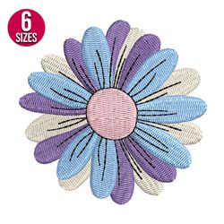 Daisy Flower embroidery design, Mini daisy flower, Machine embroidery pattern, Instant Download
