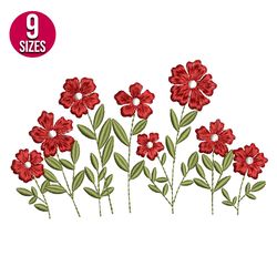 Wildflower embroidery design, Machine embroidery pattern, Instant Download