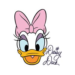 smiling face disney daisy duck signature svg