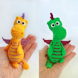 Handmade toy Little Dragon, Soft crochet toy, Fantasy lovers gift, Symbol of 2024.