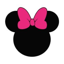 pink bow minnie mouse head svg