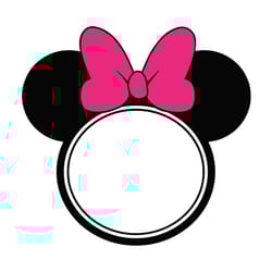 pink bow black white minnie mouse head svg