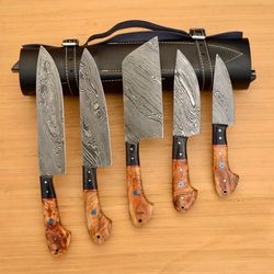 signature damascus chef knife set - 5-piece handcrafted collection