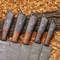 Custom Handmade Damascus Steel 5Piece Chef Knife Set With Leather Sheath Wood Handles 0