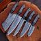 Handmade Damascus Steel Chef Knives Kitchen Set With Leather Bag Wooden Handles 0
