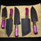 Handmade Twist Damascus Chef Knife Set Of 5 With Hardwood Handles Wooden Bolsters 2