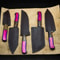 Handmade Twist Damascus Chef Knife Set Of 5 With Hardwood Handles Wooden Bolsters 2