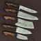 5PCS Custom Handmade Damascus Steel Kitchen Knife Set With Leather Bag 2