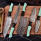 5Piece Custom Handmade Damascus Steel Chef Knife Set Kitchen Cutlery 2