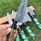Custom Handmade Damascus Steel 5Piece Chef Knife Set Kitchen Cutlery With Wooden Handles 1