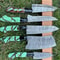 Custom Handmade Damascus Steel 5Piece Chef Knife Set Kitchen Cutlery With Wooden Handles 0