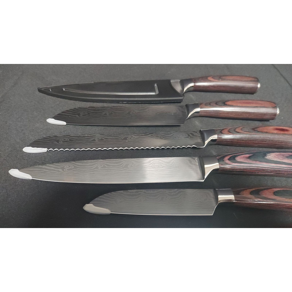 7Piece Imperial Japanese Style Chef Knives Set Damascus Pattern Kitchen Cutlery 2