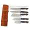 Handmade Damascus Steel 5Piece Chef Knife Set Outdoor Kitchen Knives With Rosewood Horn Bolsters 2