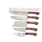 Handmade Damascus Steel Outdoor Kitchen 5 Chef Knives Set With Pakka Wood Bull Horn Handle 3