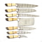 Handmade Damascus Steel Outdoor Kitchen 7 Chef Knives Set With Camel Bone Handle 1
