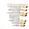 Handmade Damascus Steel Outdoor Kitchen 7 Chef Knives Set With Camel Bone Handle 0