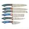 Handmade Damascus Steel Outdoor Kitchen 6 Chef Knives Set With Pakka Wood Handle 1