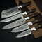 Handmade Chef Knife Twist Damascus Steel Set Of 5 Hardwood Handle With Steel Bolster Full Tang ED 0