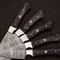 Handmade Damascus Steel Outdoor Kitchen Chef Knife Set Of 5 Hard Wood Handle Full Tang With Leath 1