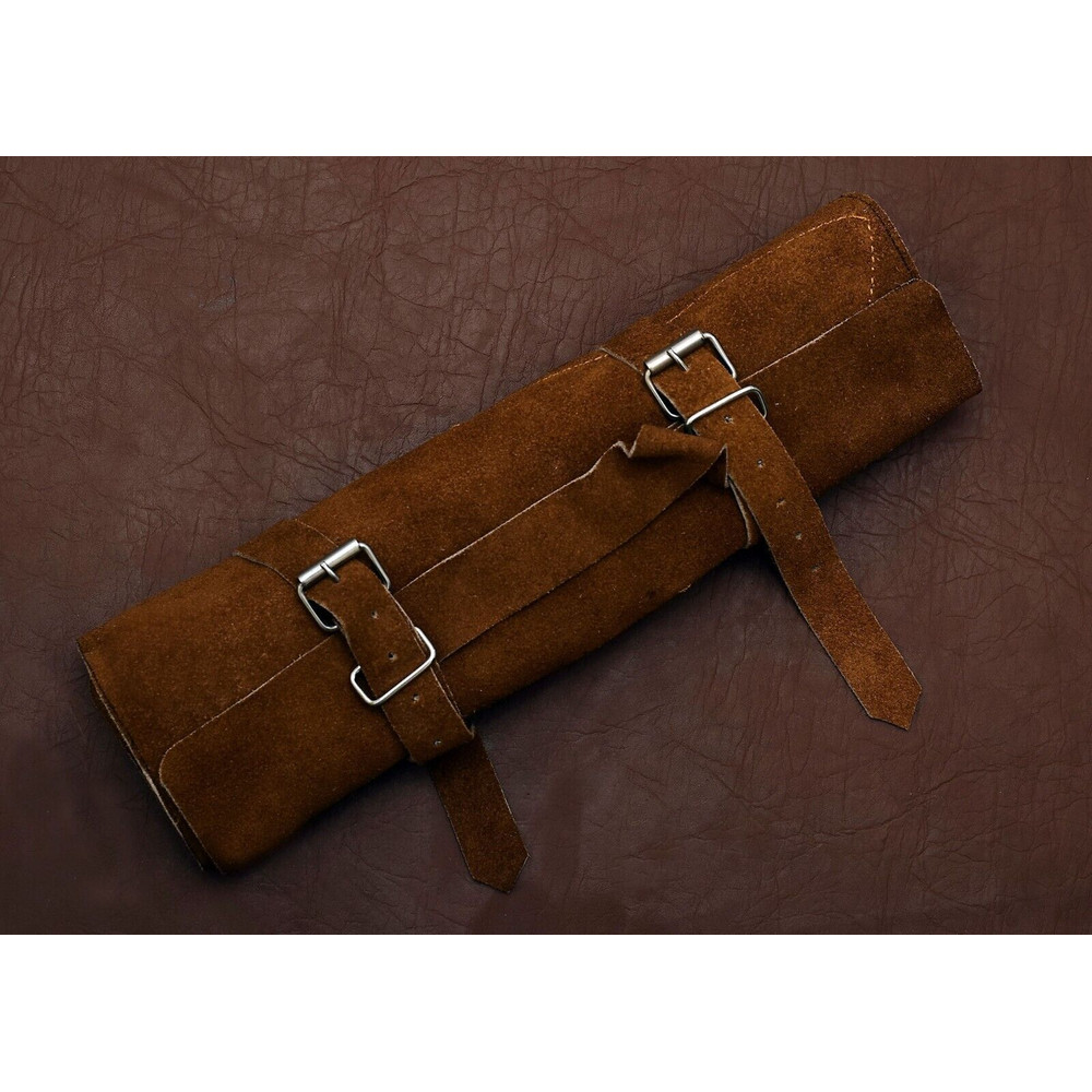 Handmade Damascus Steel Chef Knife Set Of 5 Rose Wood Handle Outdoor Kitchen Hunting Knives With 2