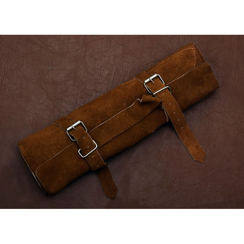 Handmade Damascus Steel Chef Knife Set Of 5 Rose Wood Handle Outdoor Kitchen Hunting Knives With 2